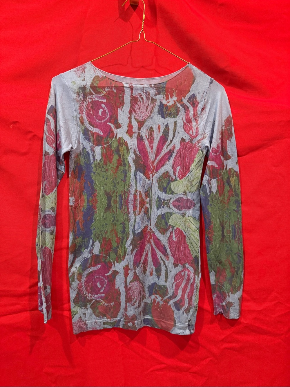 AMB Floral Print Long-Sleeve Women's Top - Multicolor